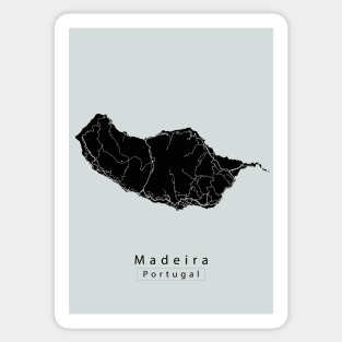 Madeira Portugal Island Map dark Sticker